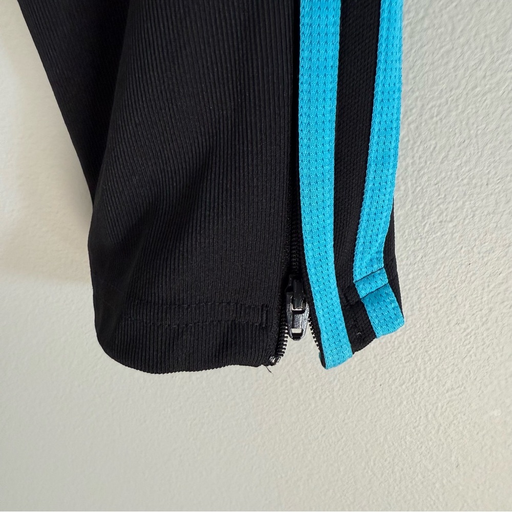 Adidas Kids Black Joggers with Blue and Yellow Details - Picture 7 of 8